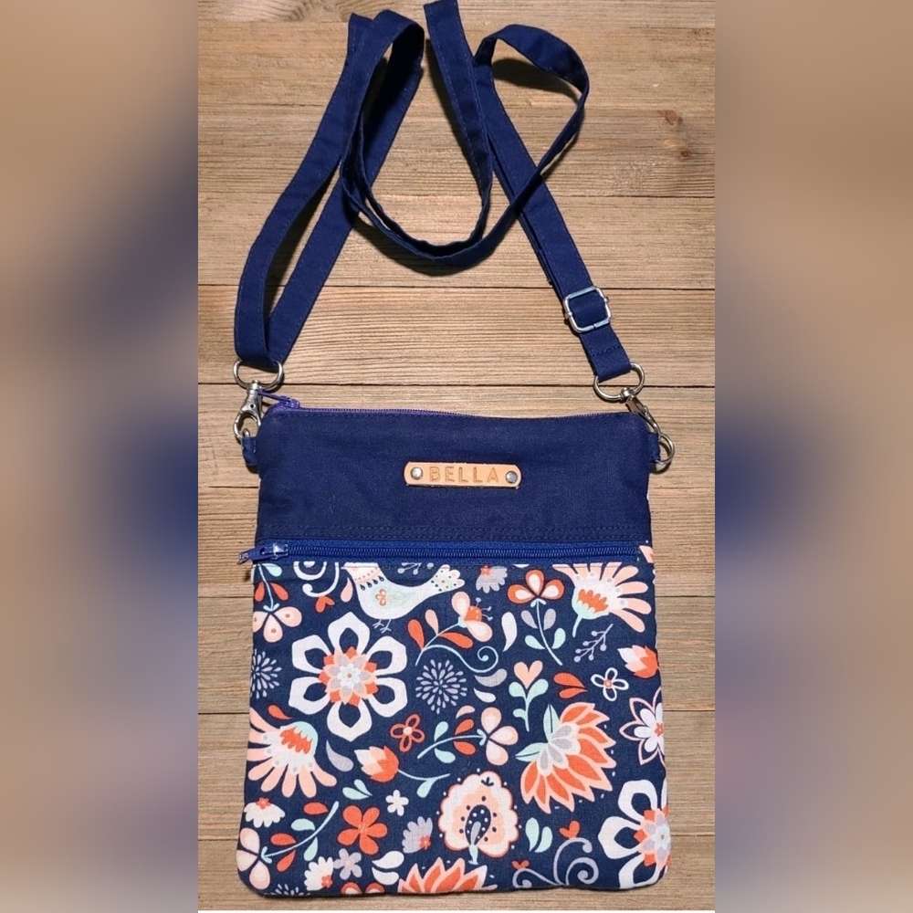 Personalized BELLA Handmade Crossbody Cloth Purse EUC CUTE!